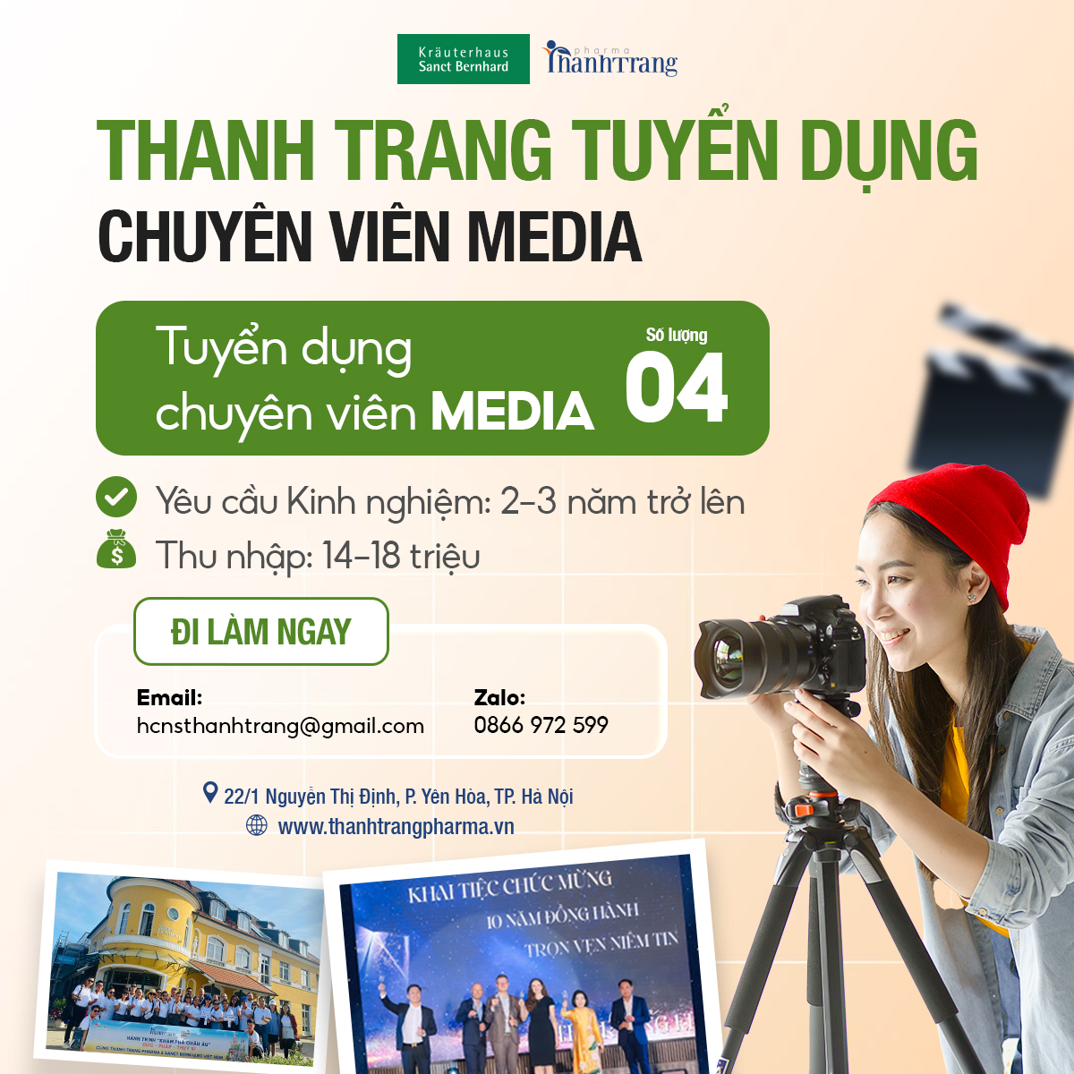 TUYỂN DỤNG NHÂN VIÊN MEDIA QUAY DỰNG VIDEO – CƠ HỘI VIỆC LÀM HẤP DẪN